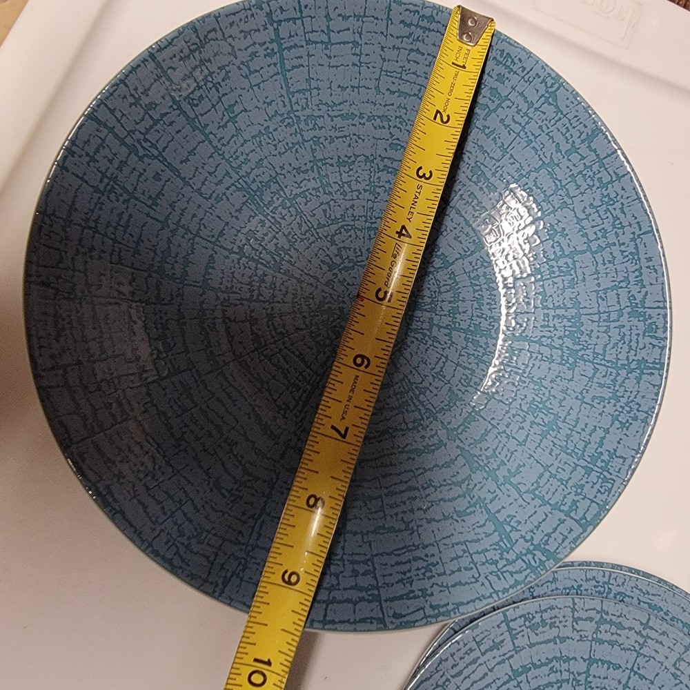 Bauscher Germany ARBOR Teal Blue Pattern. 12 Pc Dinnerware Porcelain. HTF Nice