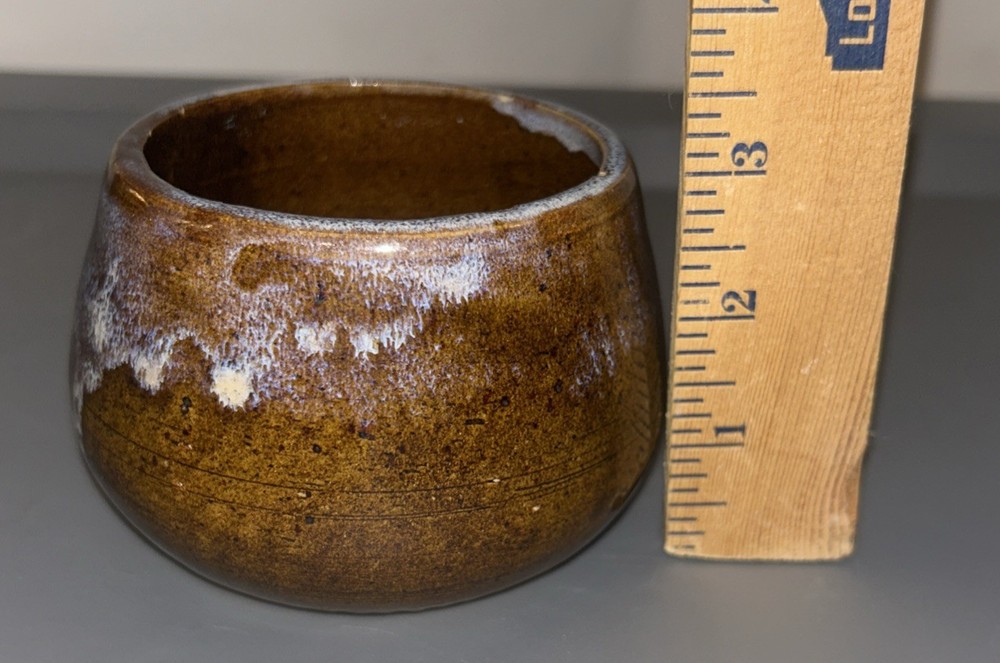 Artist Signed Drip Glaze Bowl