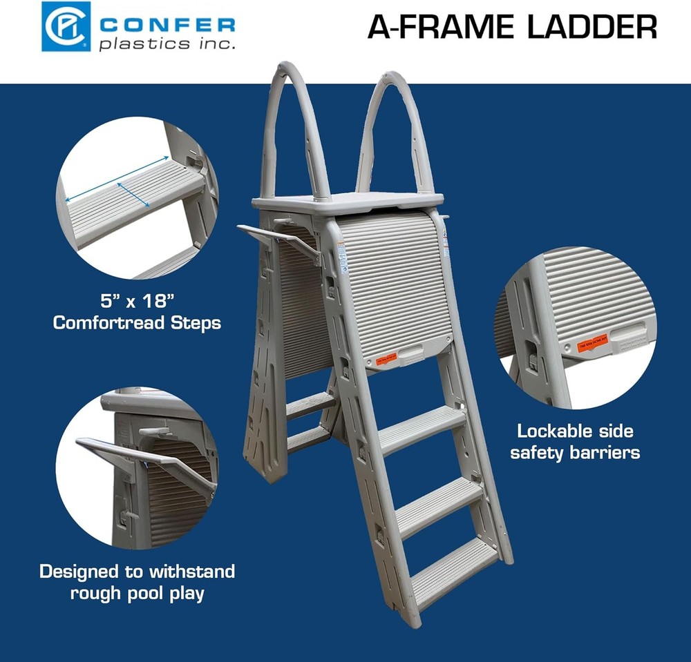 7200 Roll Guard 48" to 56" Adjustable A Frame Safety Ladder