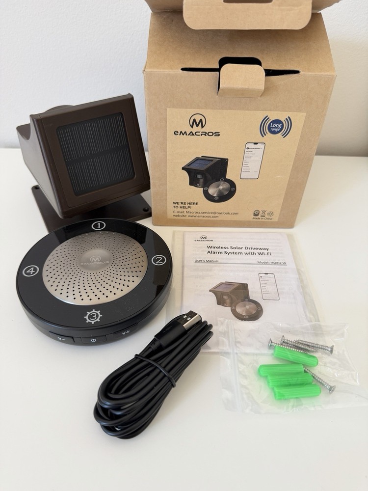 eMACROS Solar Driveway Alarm Wireless Motion Sensor Alert System New