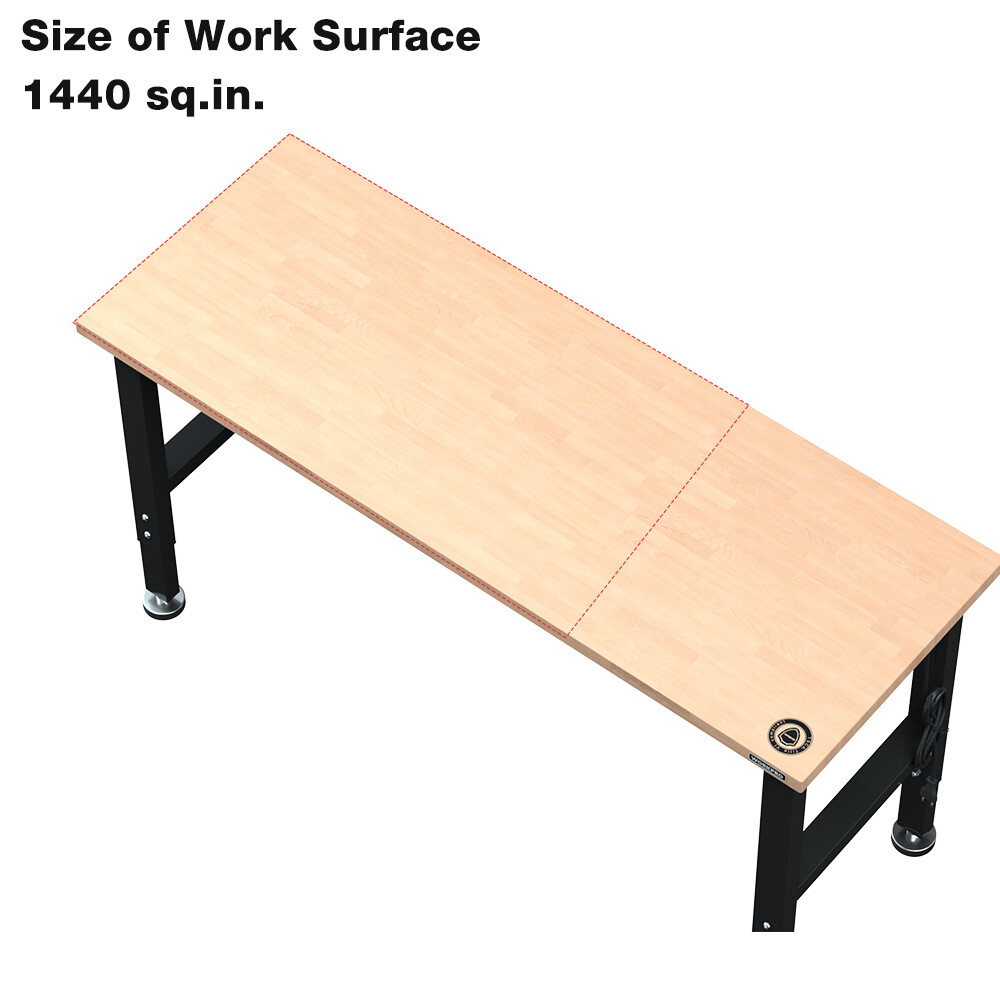 WORKPRO 72" Adjustable Workbench Garage Workbench with Power Outlet 3000LBS Load