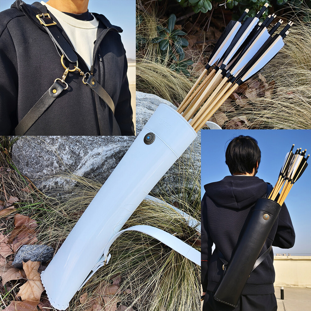 Archery Arrow Quiver Holder Back Bag Shoulder Strap Target Practicing Shooting