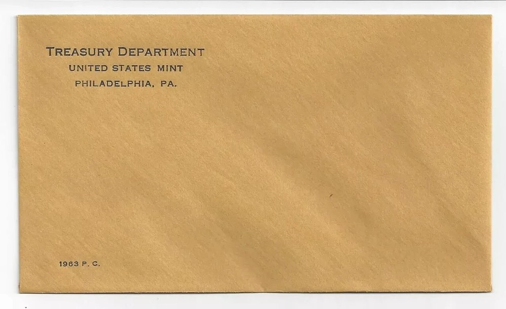 1963 Proof Set Envelope & COA, NO COINS