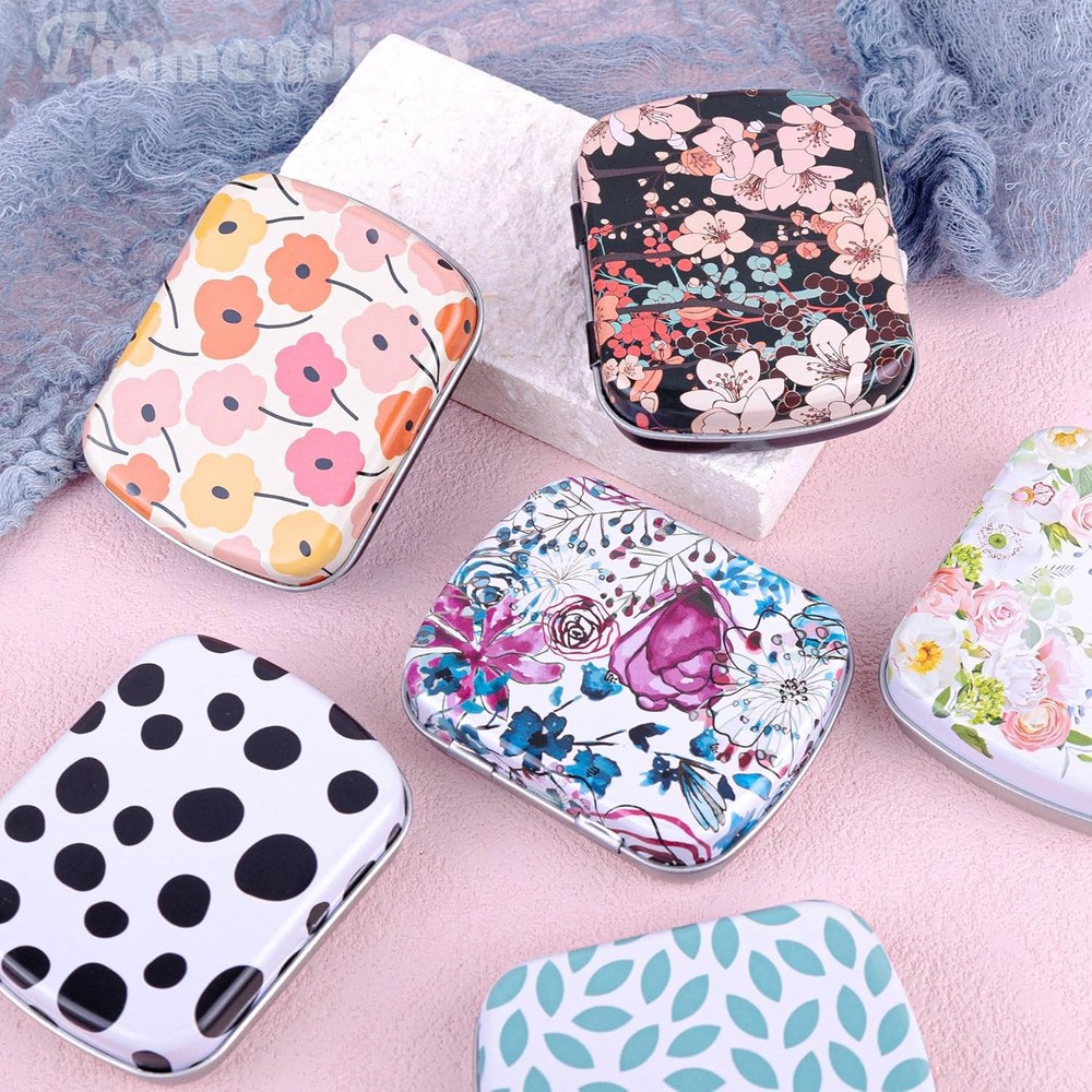 Framendino, 9 Pack Mini Rectangular Iron Tin Box with 9 Pack, 9 Colors 1