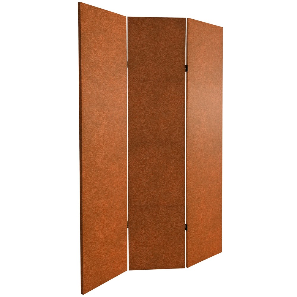 6 ft. Tall Double Sided Leather Pattern Print Canvas Room Divider