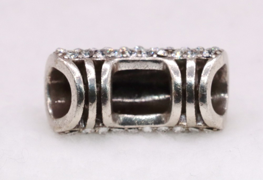 Brighton Glitter Long Crystal Bead Charm Silver Plated