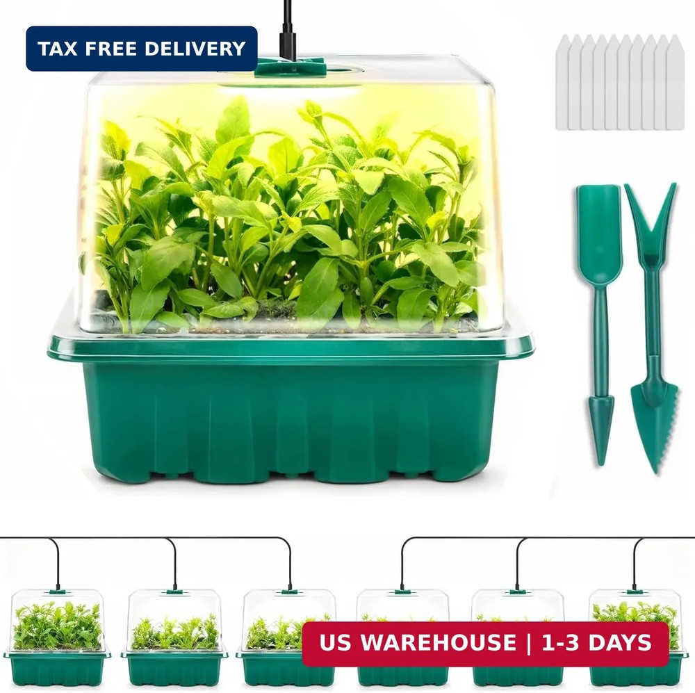 Seed Starter Tray with Grow Light, 6pcs Seed Starter Kits with Light and Adjusta