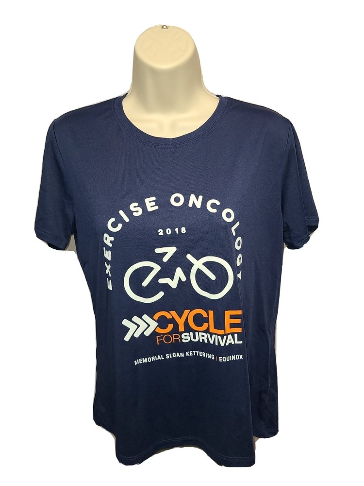 2018 Cycle for Survival Exercise Oncology Womens Medium Blue Jersey