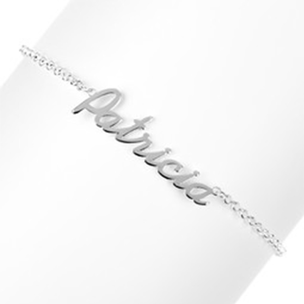 Any Name Bracelet Bangle Gold Sterling Silver female Personalized Custom gift