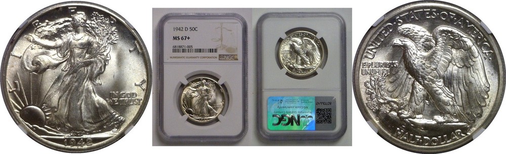 1942-D Walking Liberty Half Dollar   NGC MS-67+