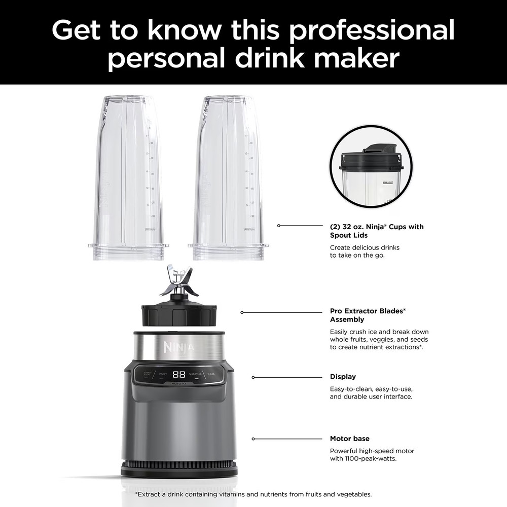 Ninja Nutri-Blender Pro with Auto-iQ, Personal Blender