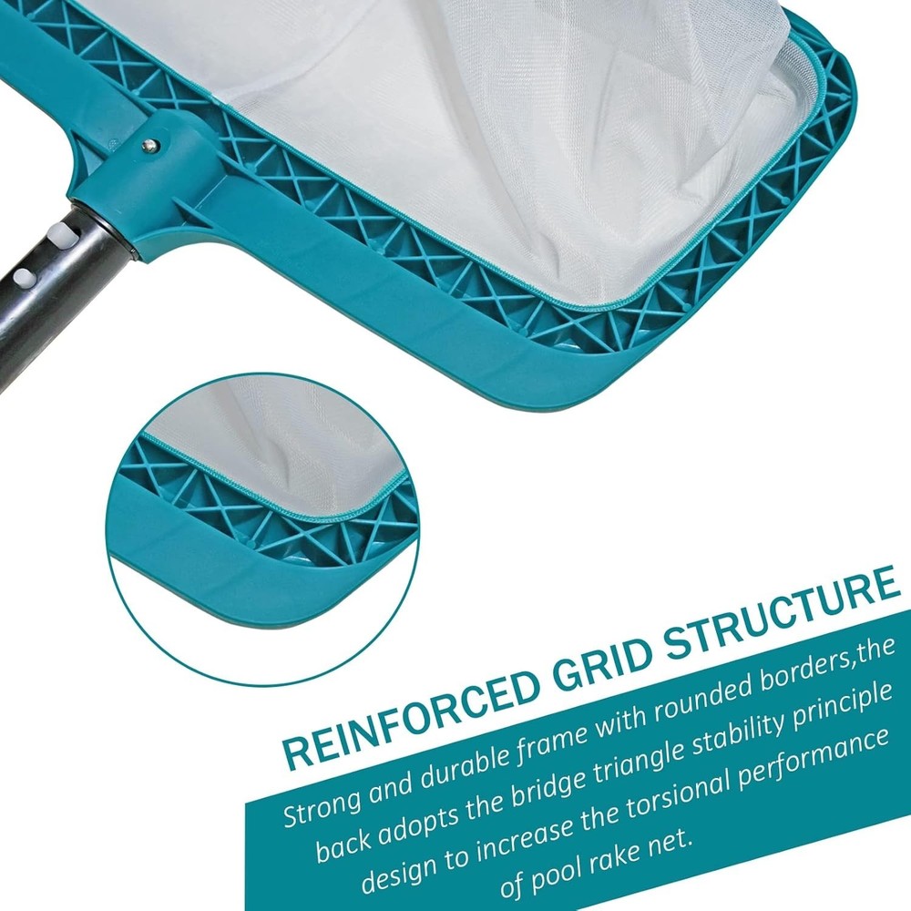 Professional Pool Leaf Rake with Large Net and Easy Scoop Edge - No Pole Needed