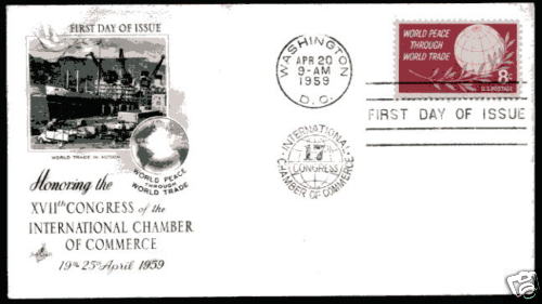 1129 World Peace Through World Trade, ArtCraft (MC) FDC