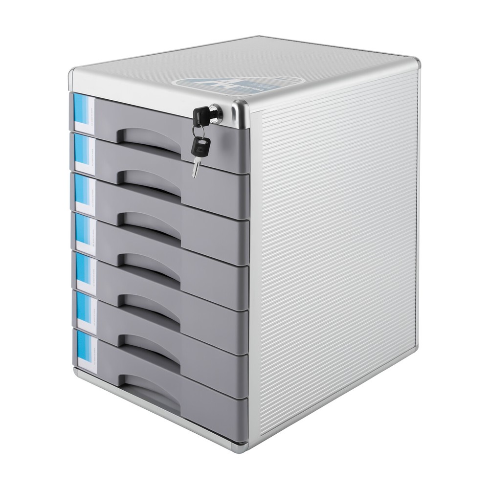 Rectangular Document Storage Box 7 Compartments Drawer Desktop File Organizer