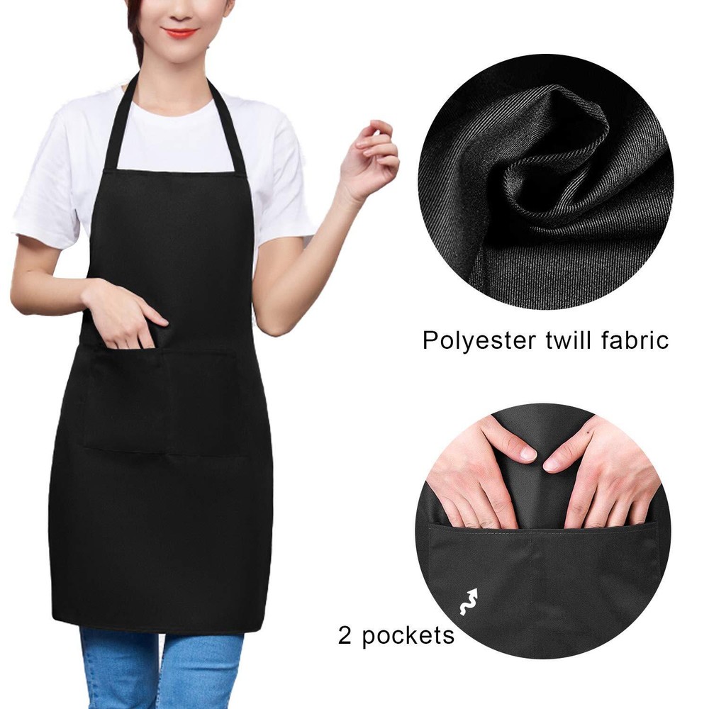 Bib Apron with Front Pocket Unisex for Cooking Kitchen Crafting