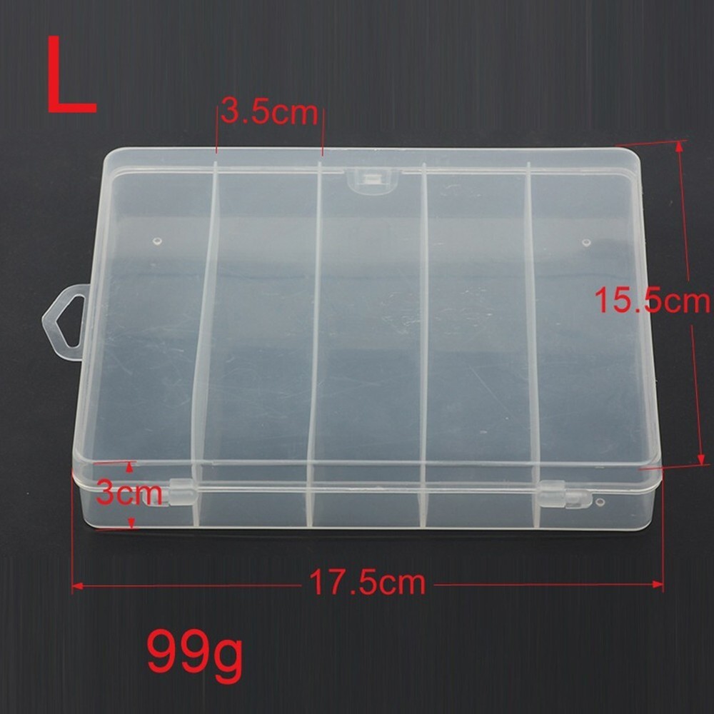 Clear Plastic Grid Storage Box for Fishing Bait Hooks Sturdy Case Container