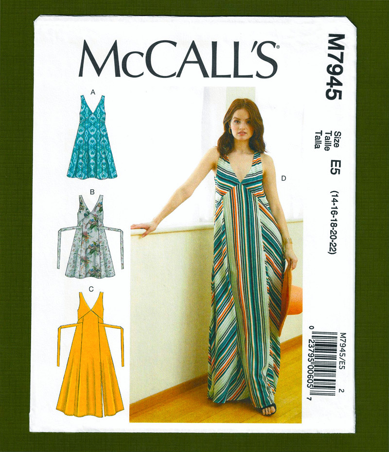Easy Summer V-Neck Pullover Dress Sewing Pattern (Sizes 14-22) McCalls 7945