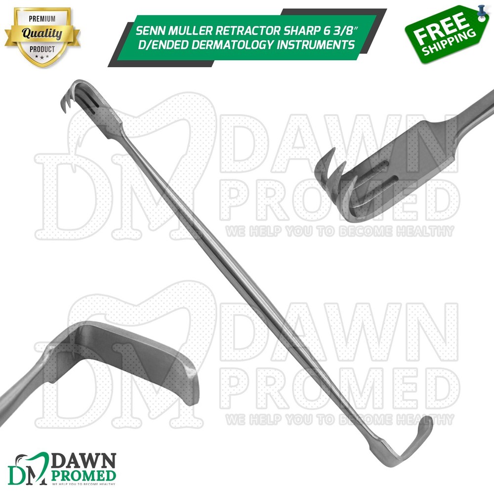 Senn Muller Retractor Sharp 6 3/8″ Double Ended Dermatology Surgical Instruments