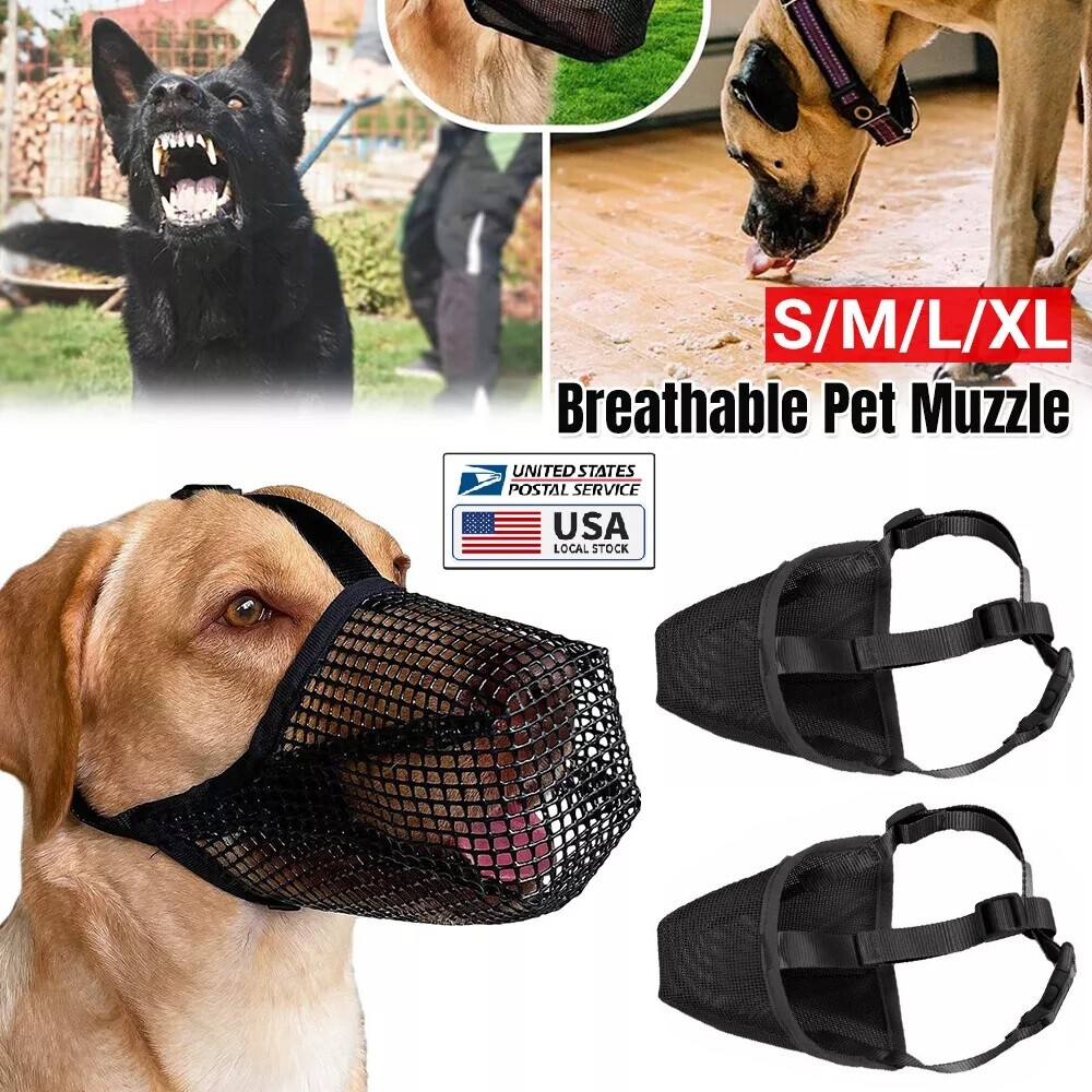 Dog Muzzle Pet Muzzle for Anti-Biting Chewing Licking Adjustable Breathable US