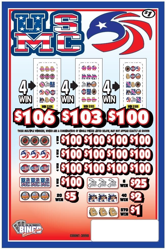 NEW pull tickets USMC MARINES - Instant Tabs