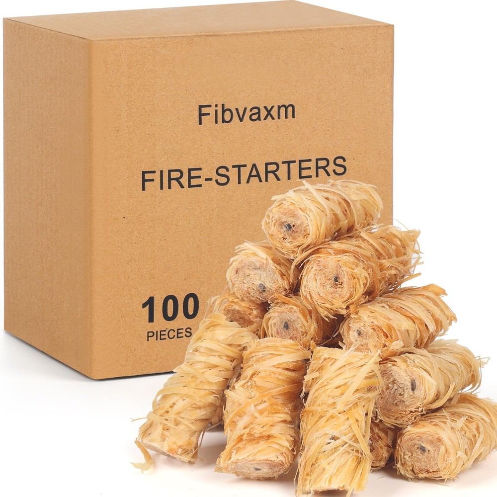 Fibvaxm 100 Counts Fire Starter, for Campfires, Fireplace, BBQ, Fire Pit, Pi...