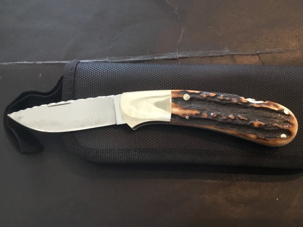 Custom Joe Kious Premium Stag Lockback like Slipjoint Folder Folding Knife