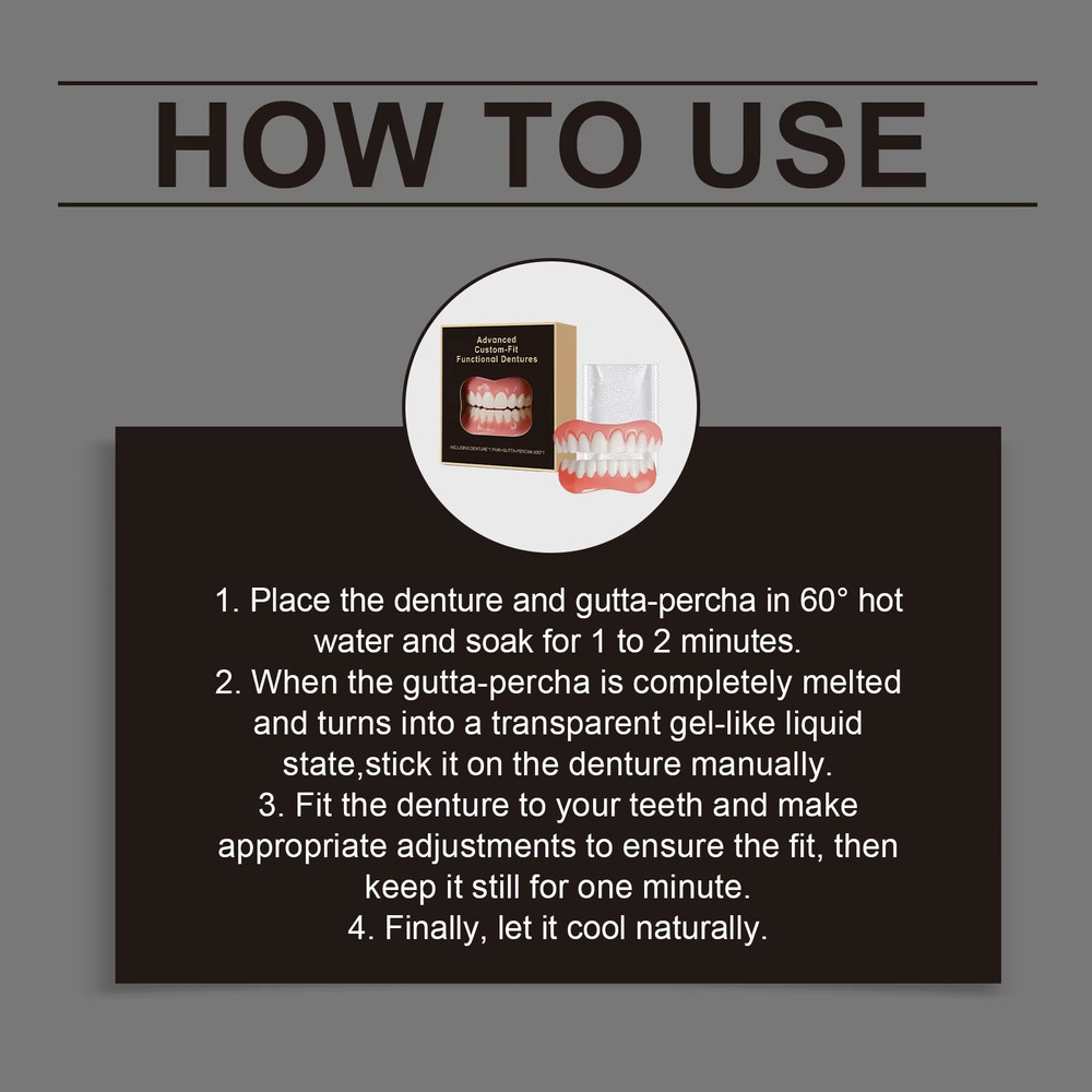 Silicone False Teeth Veneers Upper Lower Set Soft Denture Comfort Perfect Smile