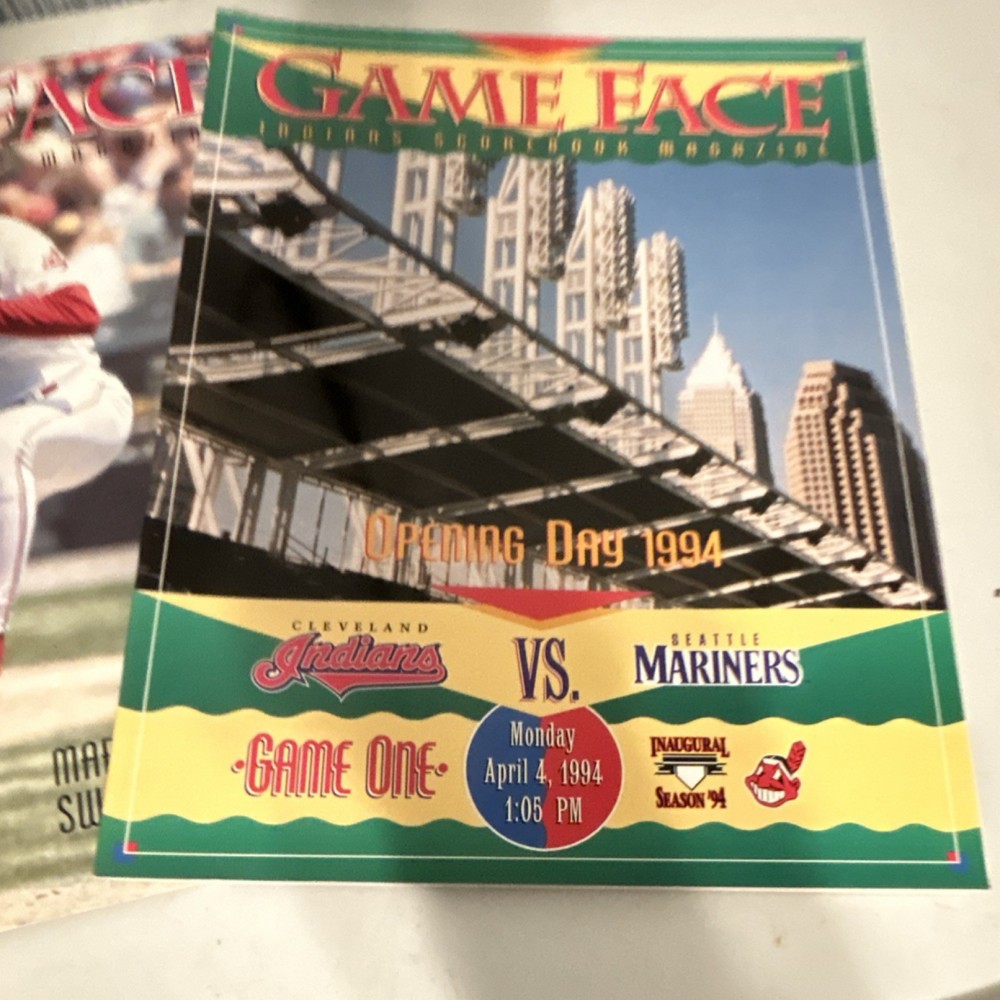 Cleveland Indians Vintage Original MLB Programs 1993-1994 Opening Day Final Ser…
