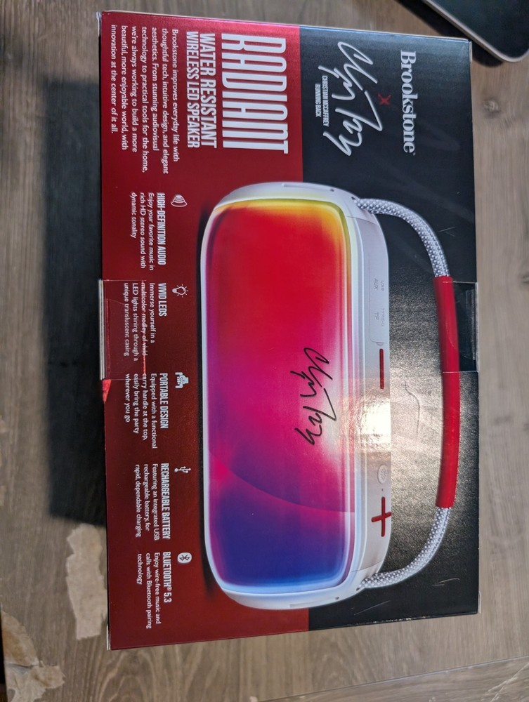 Christian Mccaffrey Bluetooth Water Resistant Wireless LED Speaker Brookstone