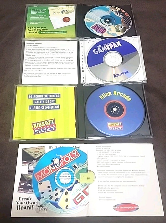 Mixed PC Games Lot Arcade Board Card