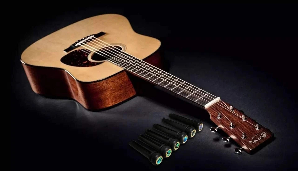 Ebony Guitar Bridge Pins Endpin Inlaid Abalone Dot Replacement