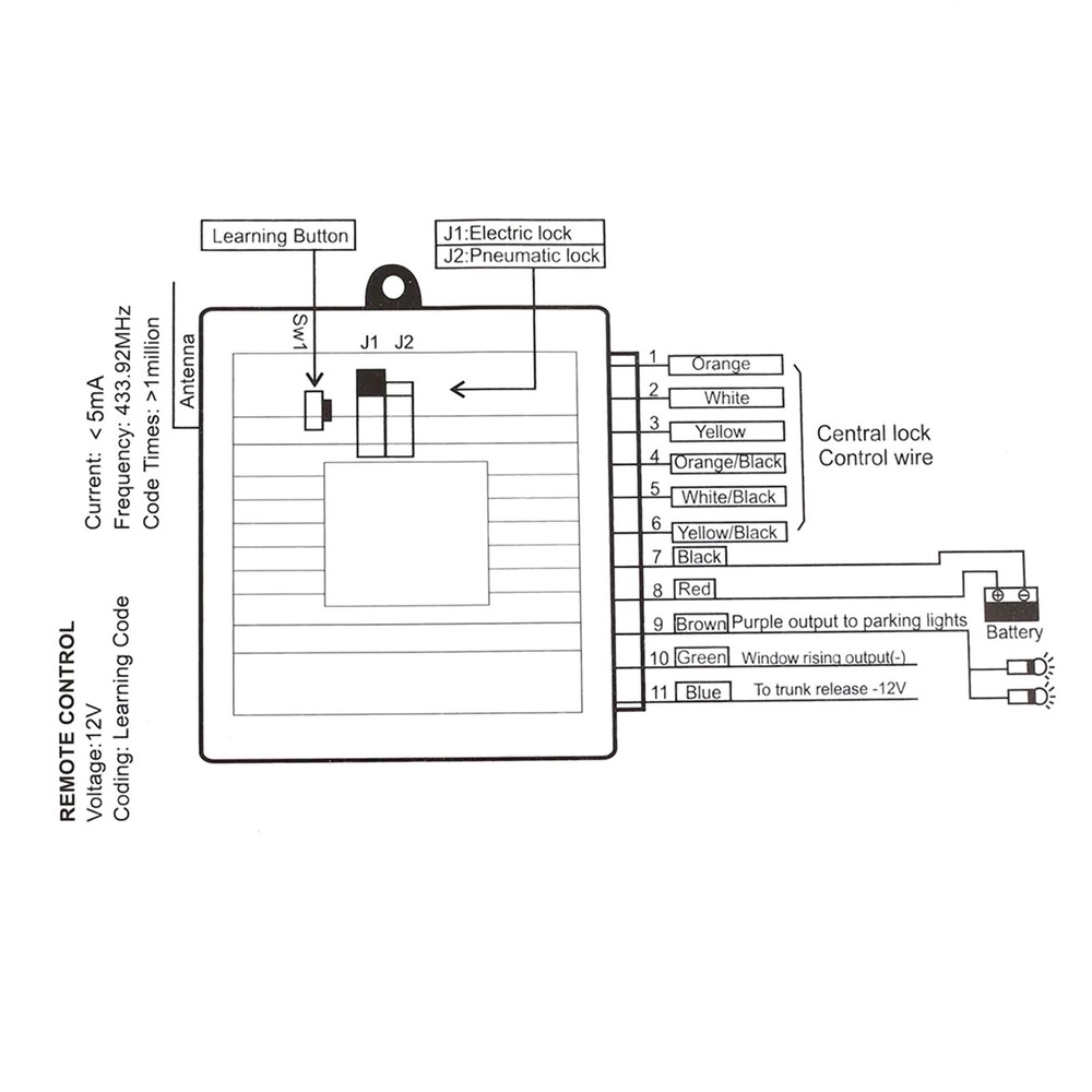 Universal Car Remote Central Kit Door Lock Locking Keyless Entry System