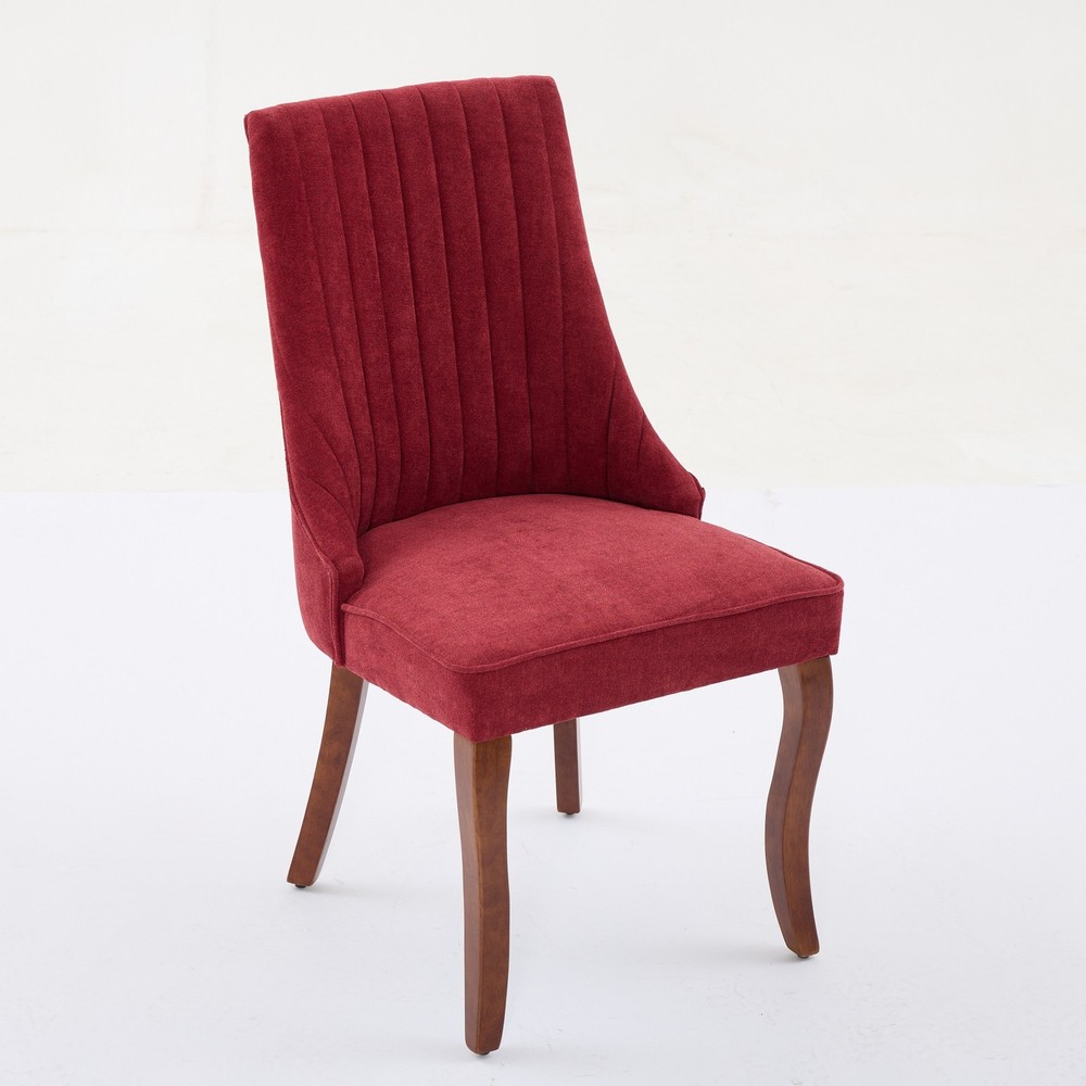 Rayon Cloth Flocking Linen Dining Chairs Channel Kitchen Dinner Chair Comfy Fa