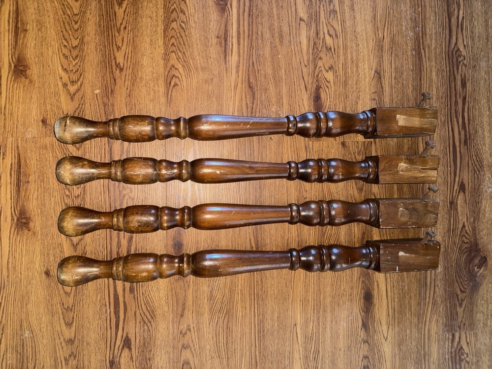 Set 4 Turned 29 1/2" Table Legs Architectural Salvage