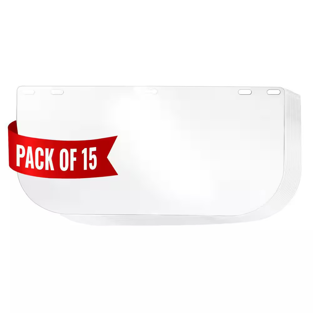 15-Pack Replacement Clear Face Shields