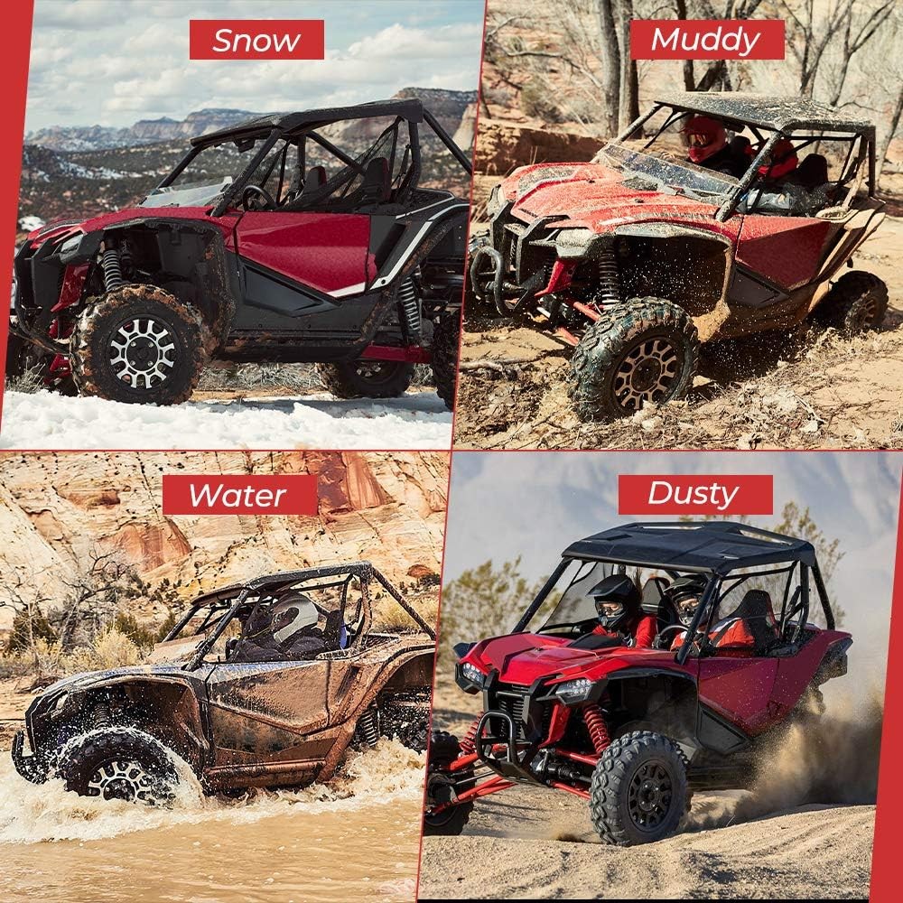 KEMIMOTO UTV Front Lower Doors, Doors with Built in Frame, Block Dust &...