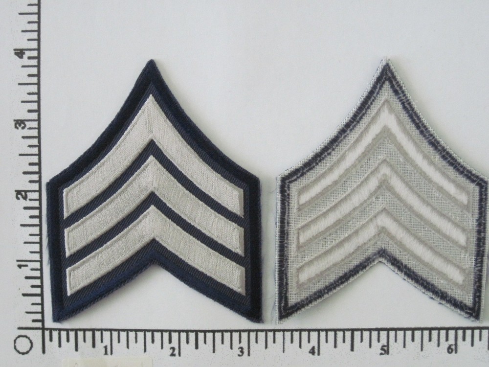 1 set (2 total) Sergeant stripes- navy & gray - brand new