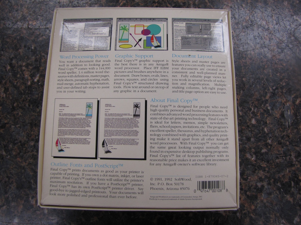 Final Copy II Release 2 ©1992 SoftWood, Inc. Word Processor for Commodore Amiga