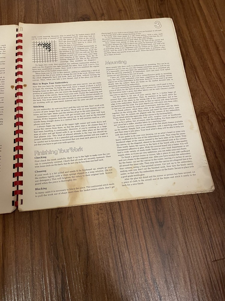 Lisbeth Perrone's Needlepoint Workbook First Edition Red Spiral Bound 1973