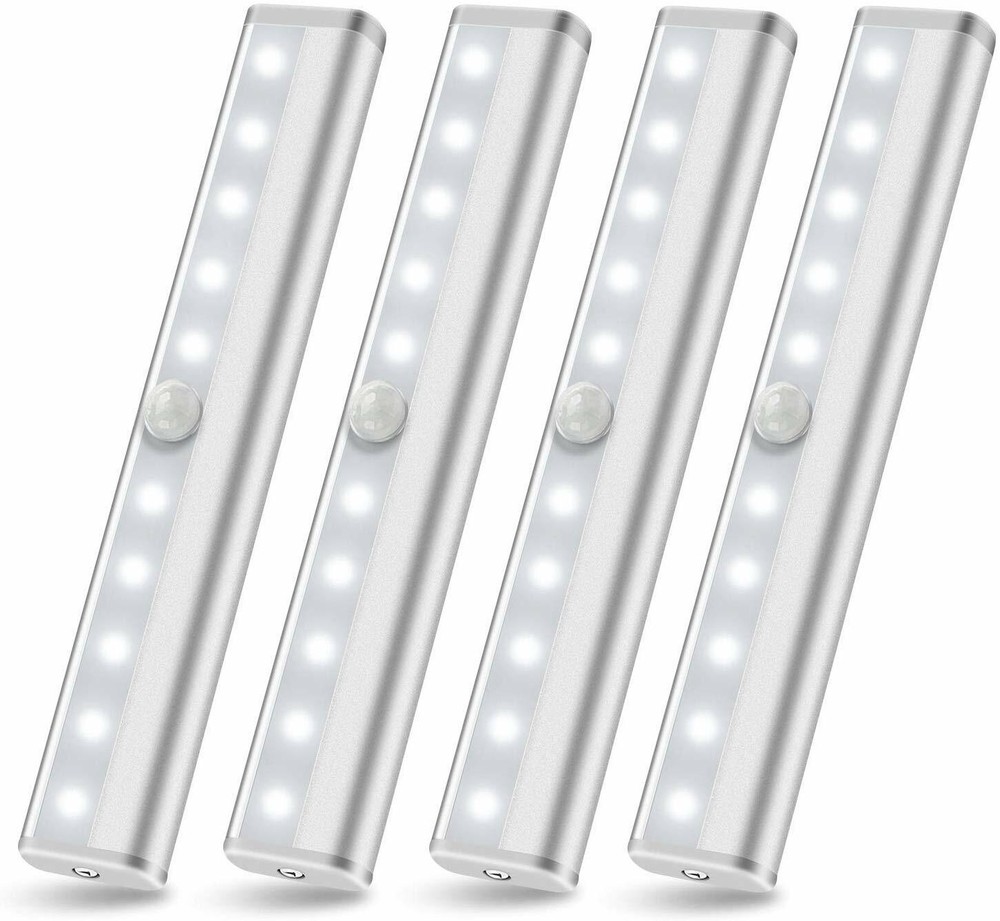 Wireless Under Cabinet Lighting LED Motion Sensor Battery Operated Closet 4pack