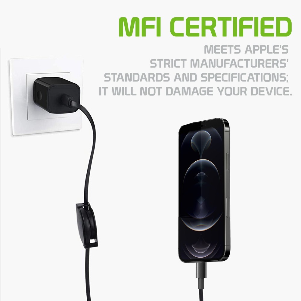 Retractable iPhone Cable, Lightning to USB-C Charging Cord (MFI Certified)