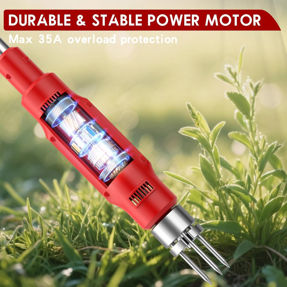 Electric Weed Puller Tool - 3 Claw Steel Head Stand up Long Handle Weed Puller w