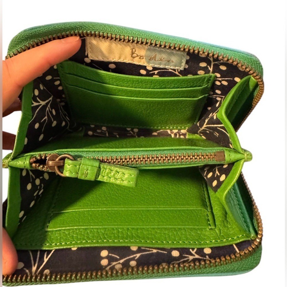 Boden Green and Blue Leather Wallet