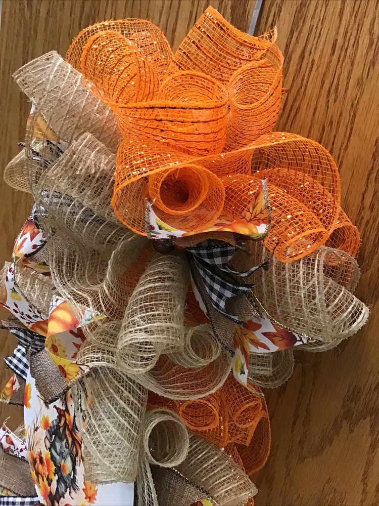 Fall Swag with Pumpkins Handmade Custom Wreath