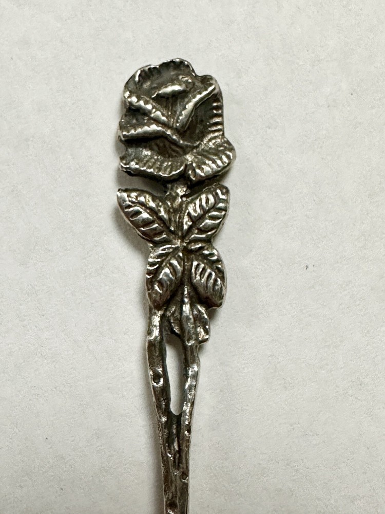 Antique German 800 Silver Open Work Rose Pickle/Olive Fork