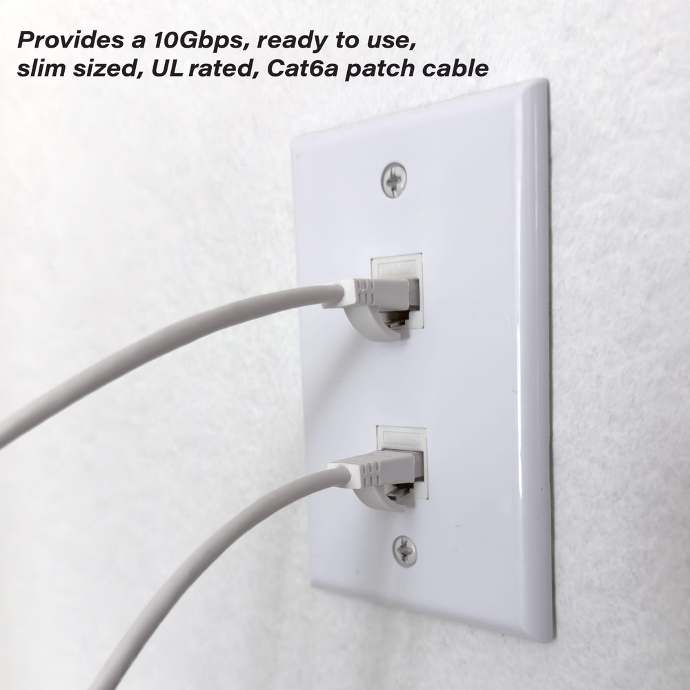 2250 Cat6a Short Boot White 1 Meter