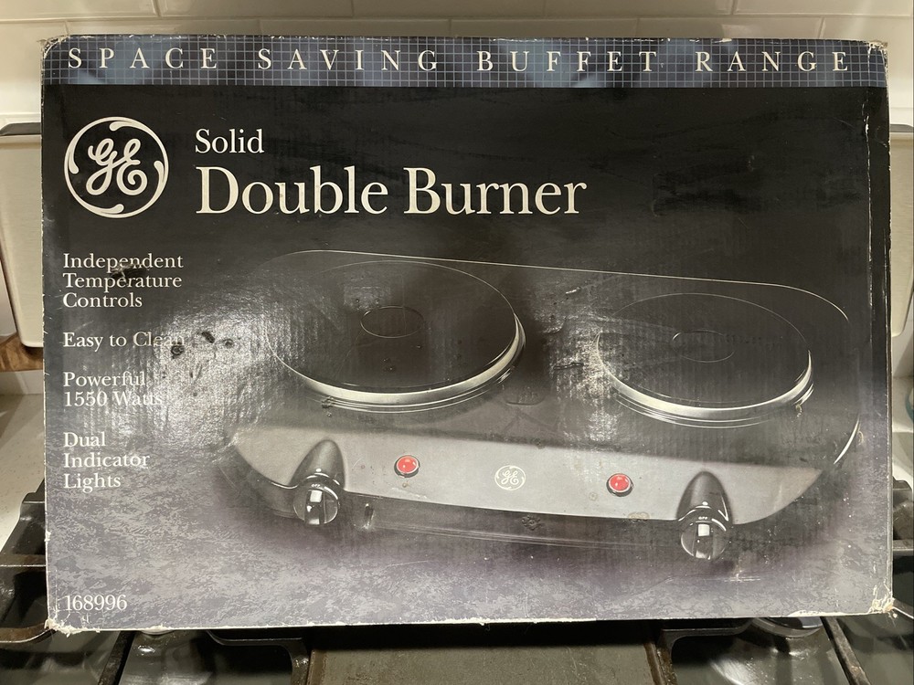 GE Double Burner Table Stove Model 168996 General Electric Buffet Range Camping