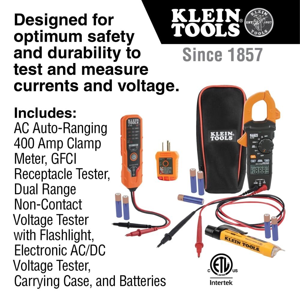 Electrical Voltage Kit Clamp Meter Testers Leads Pouch Batteries