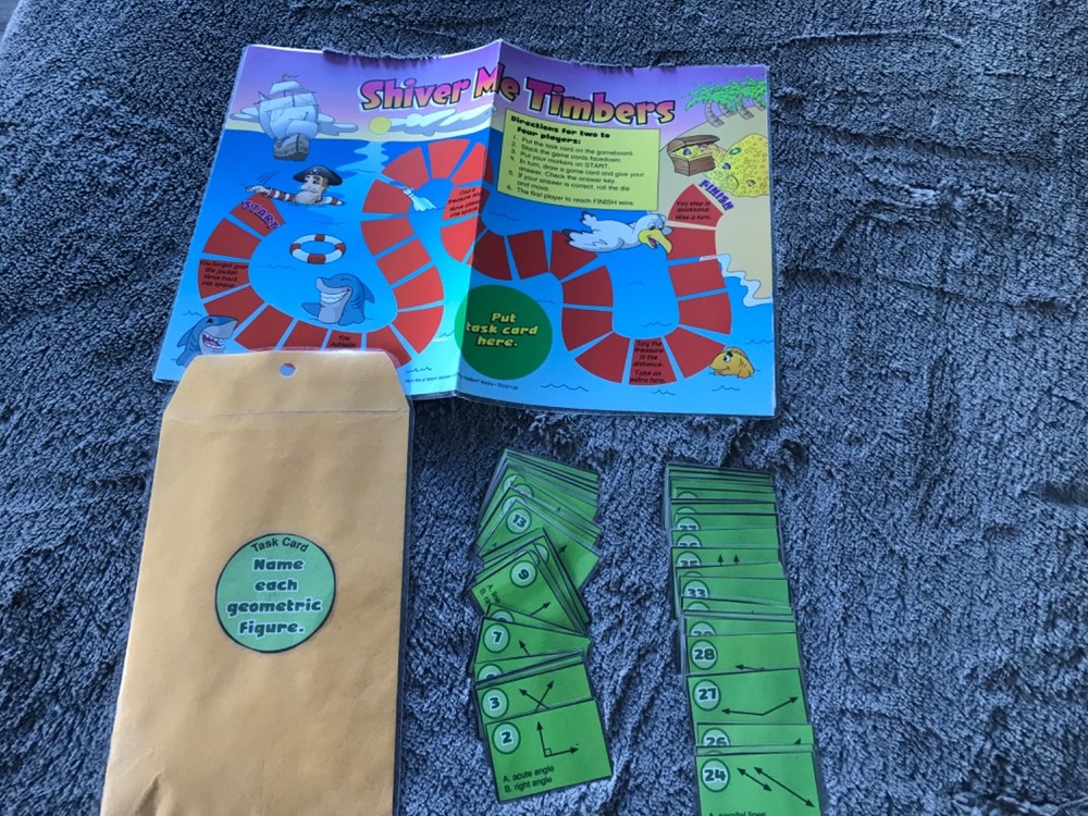Shiver me Timber! Angles and lines math  file folder game grade 4