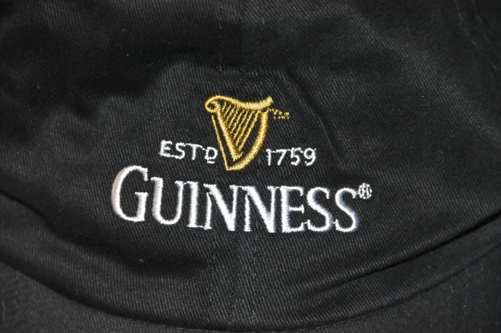 Promo Guinness Logo Baseball Dad Hat Cap Adjustable Hook Loop Beer Irish Black
